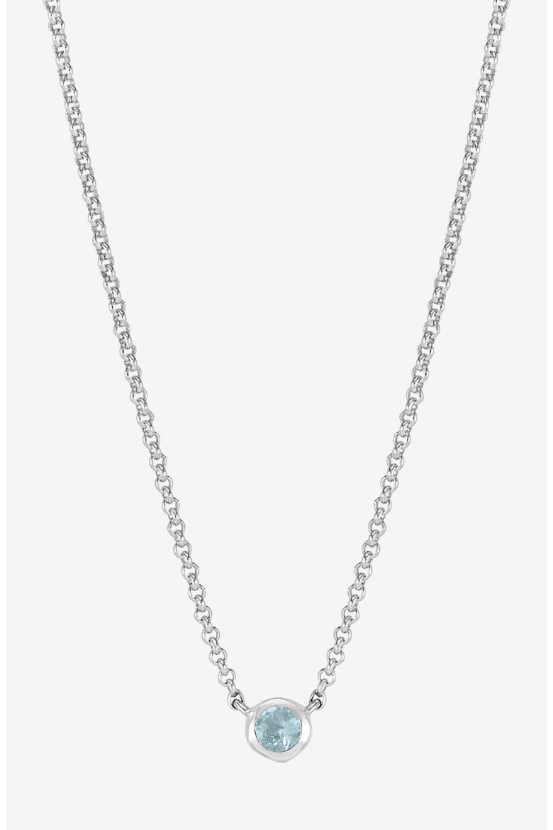 Aquamarine Round Dewdrop Pendant, Main, color, Sterling Silver