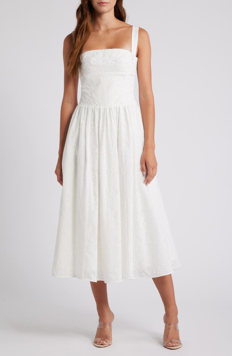 HOUSE OF CB Vivien Midi Sundress, Alternate, color, White