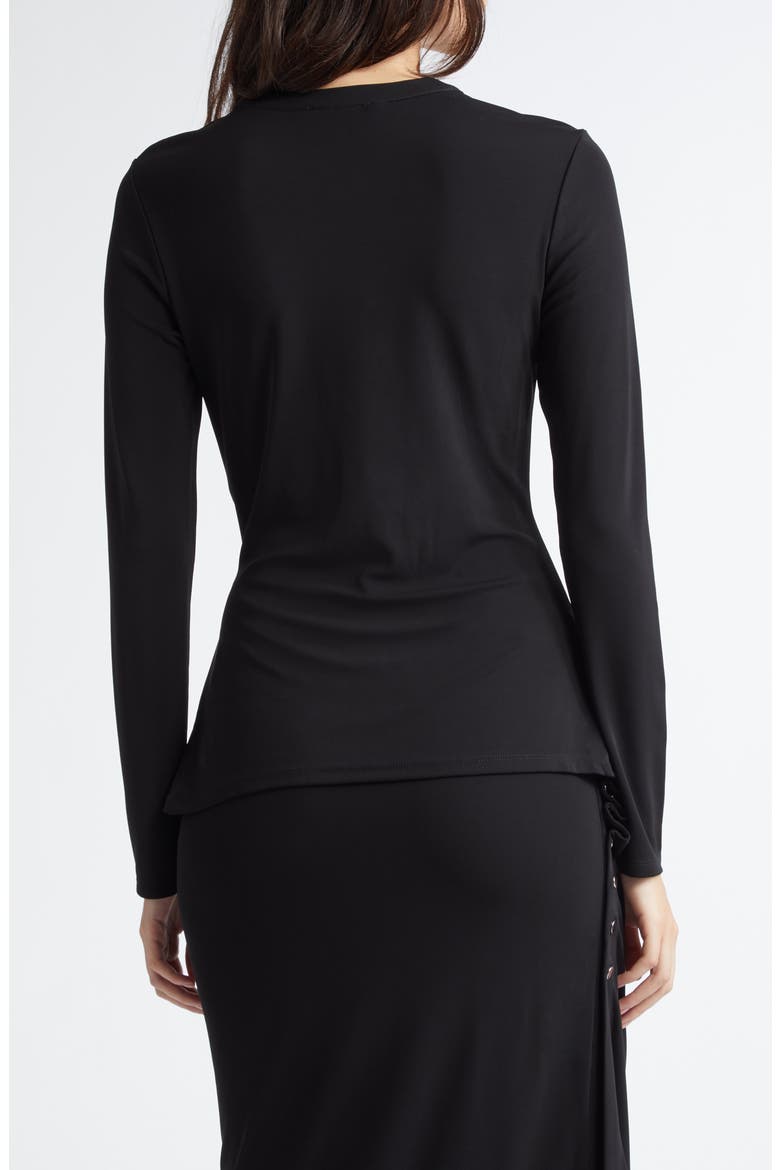 Drapé Pression Long Sleeve Top, Alternate, color, BLACK