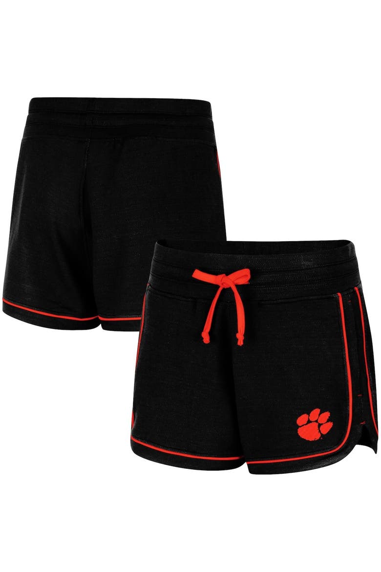 Women's Colosseum Black Clemson Tigers Lil Sebastian Tri-Blend Shorts, Main, color, Black