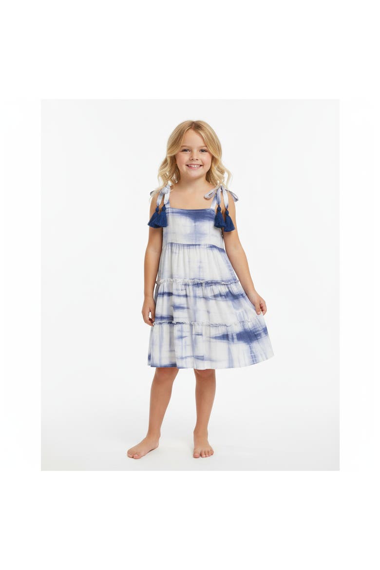 Bella Girls Shoulder Tie Sundress, Alternate, color, Blue