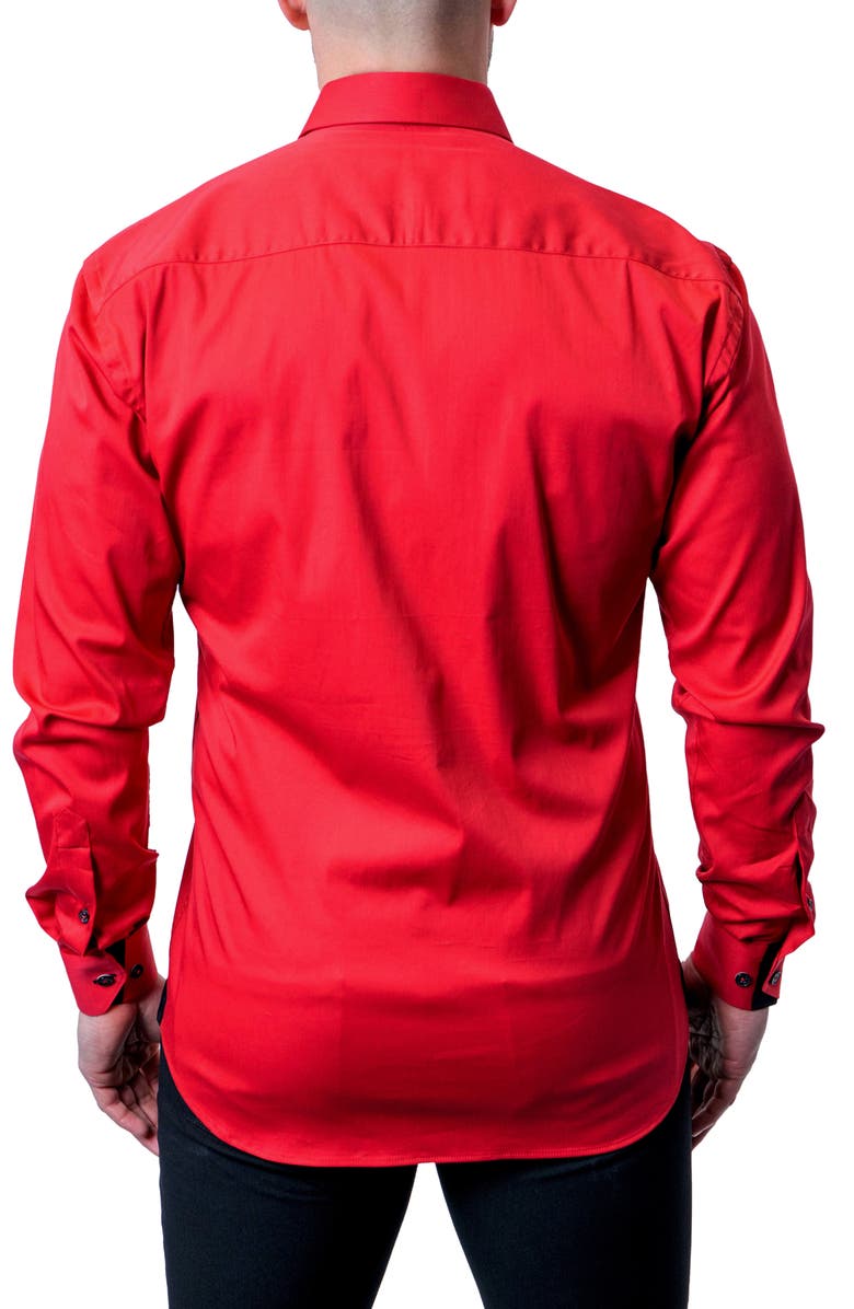 Maceoo Fibonacci Grenadine Red Contemporary Fit Button-Up Shirt, Alternate, color, 