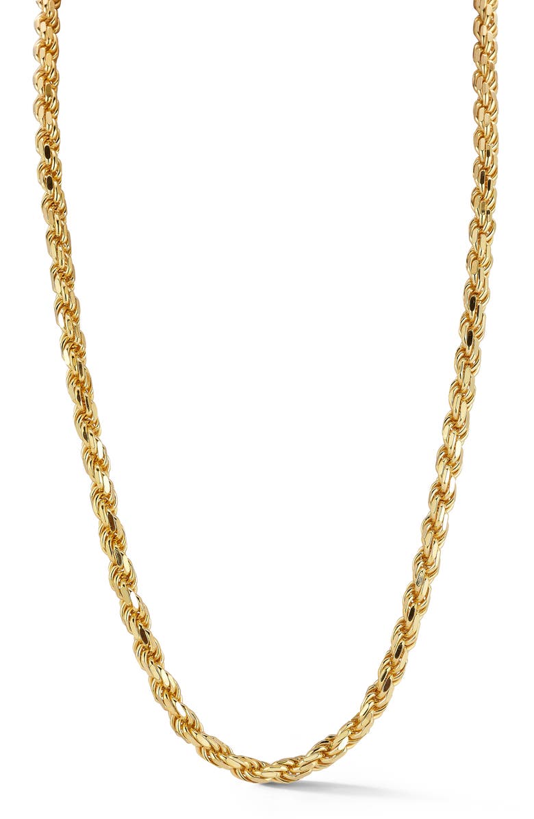 Yield of Men Men's 5mm Rope Chain Necklace, Main, color, Gold