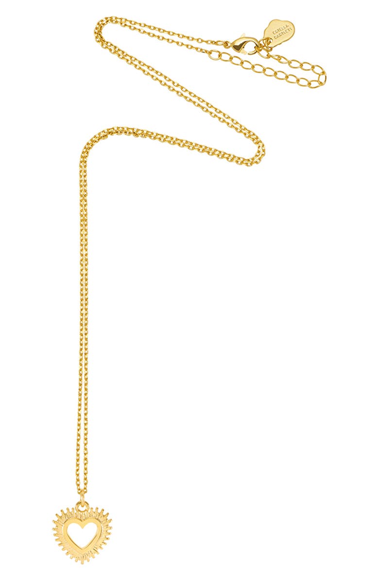 Estella Bartlett Heartburst Pendant Necklace, Alternate, color, Gold