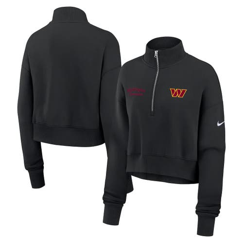 Nike Black Washington Commanders Primetime Phoenix Half-zip Sweatshirt In Black