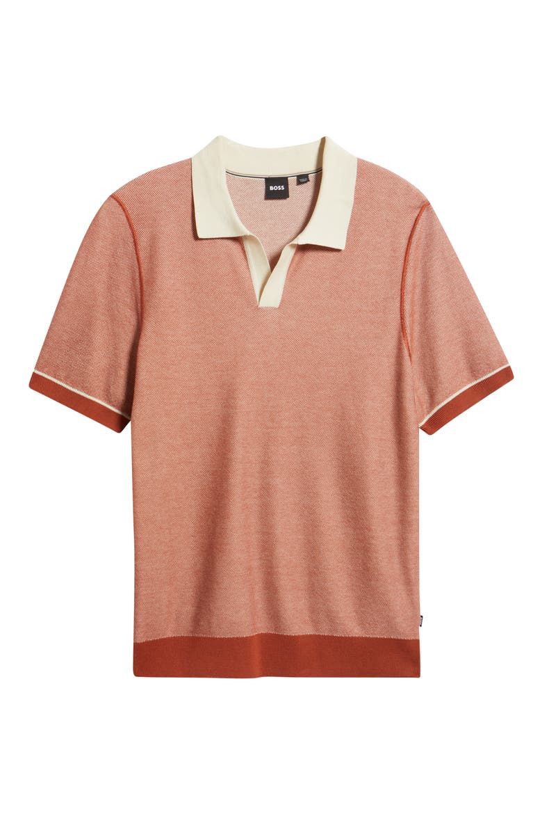 Jianluca Johnny Collar Polo, Alternate, color, DARK ORANGE