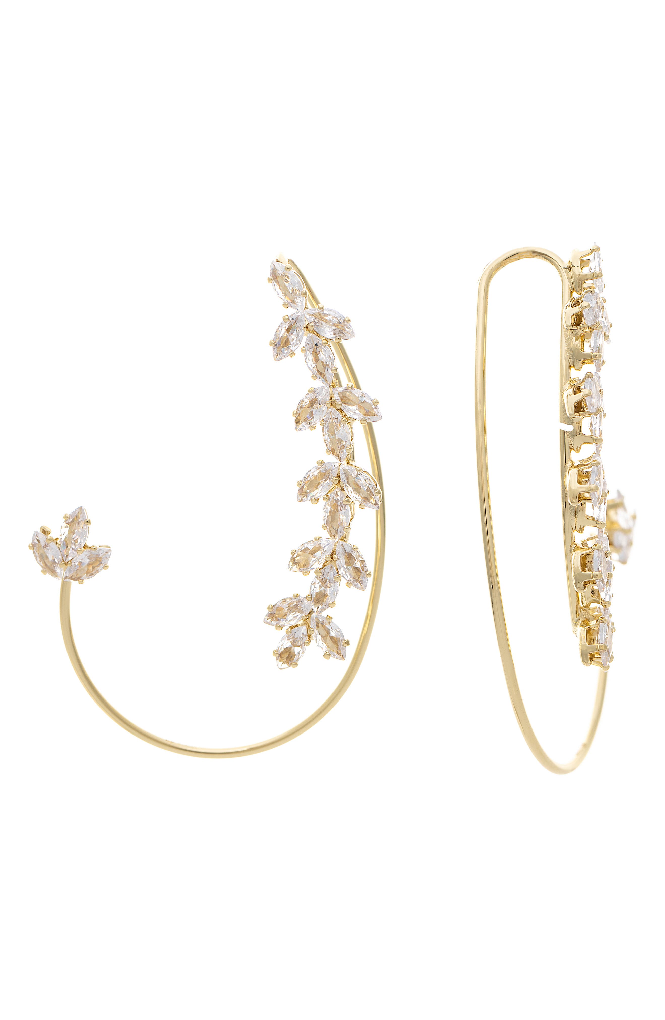RIVKA FRIEDMAN Cubic Zirconia Floral Ear Crawlers