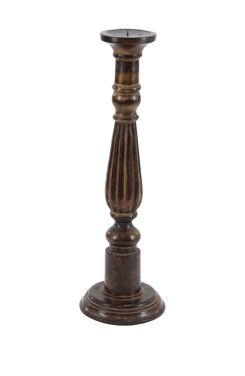 SONOMA SAGE HOME Brown Mango Wood Traditional Candle Holder - Set of 3, Alternate, color, Brown