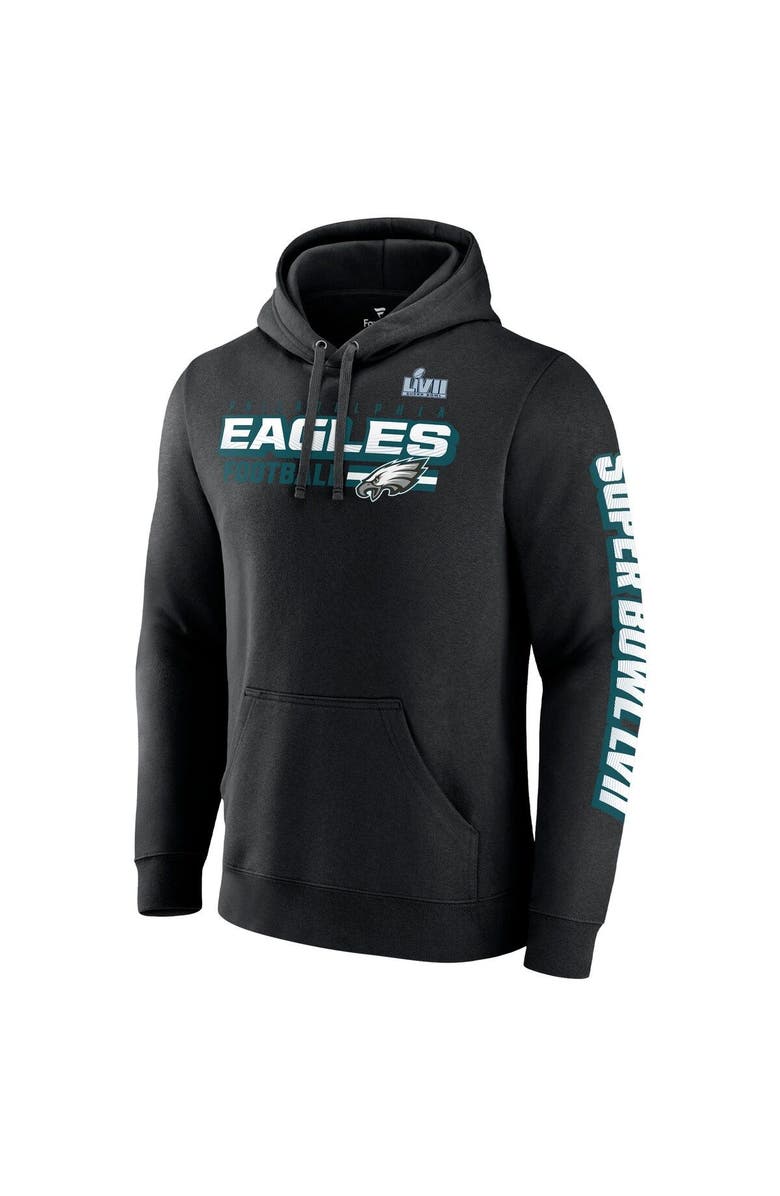FANATICS Men's Fanatics Branded Black Philadelphia Eagles Super Bowl LVII Star Trail Pullover Hoodie, Alternate, color, 