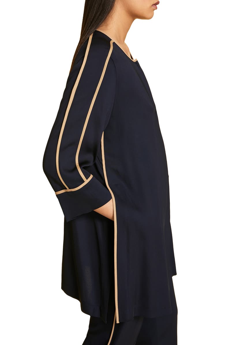Marina Rinaldi Fantasia Stripe Detail Long Jacket, Alternate, color, 