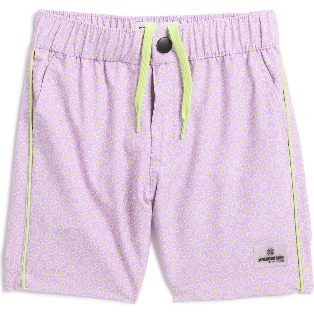 Sovereign Code Kids' Vital Swim Trunks In Barney/fair Orchid