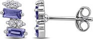 DELMAR Tanzanite & White Topaz Stud Earrings