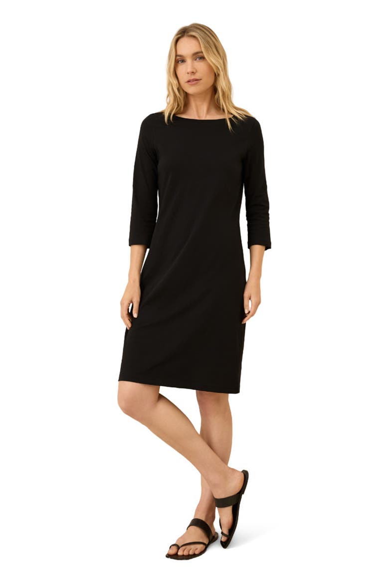 Organic Cotton Softspun Boat Neck Dress, Main, color, Black