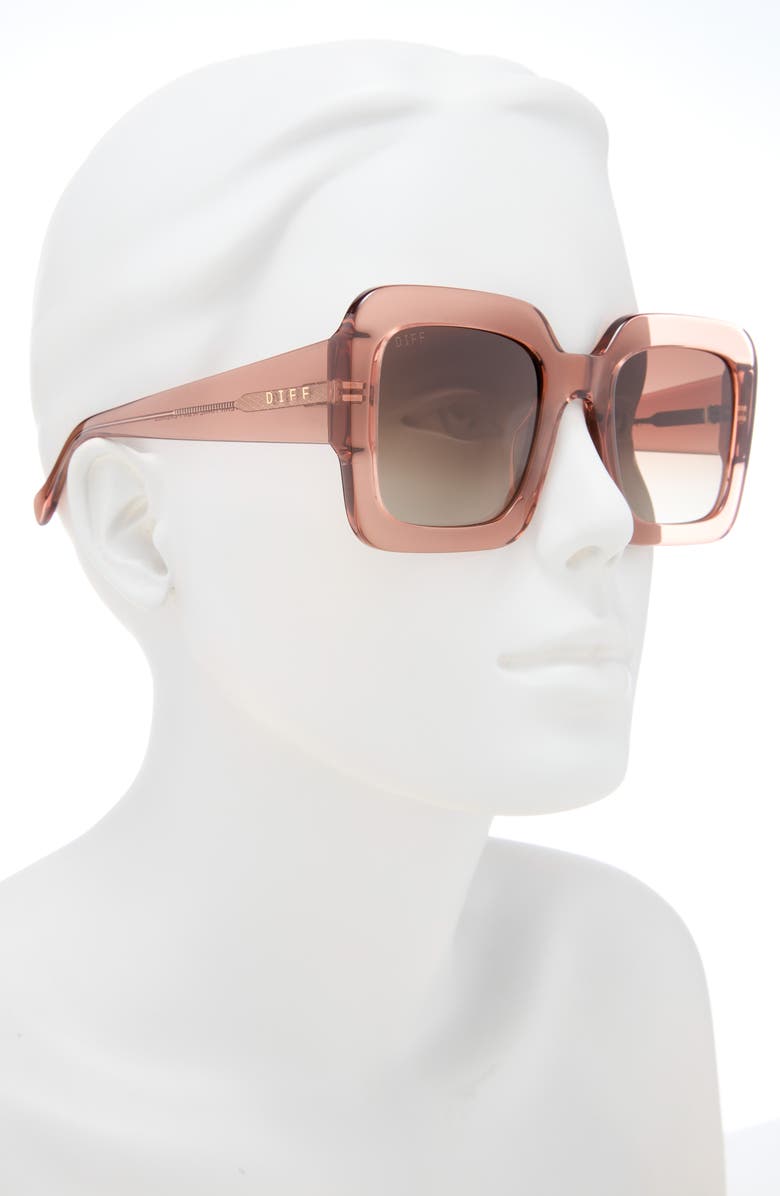 DIFF Charise 51mm Gradient Square Sunglasses, Alternate, color, Brown