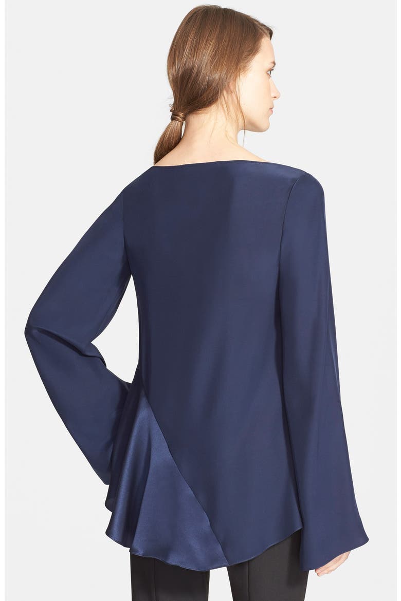 Asymmetrical Ruffle Blouse, Alternate, color, FRENCH NAVY