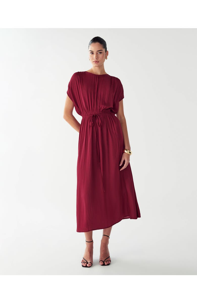 WILLA Carol Tucked Dress, Alternate, color, Burgundy