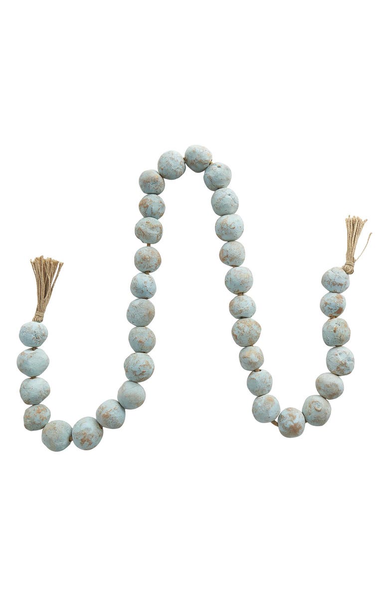 WILLOW ROW Ceramic & Tassel Garland, Alternate, color, Teal