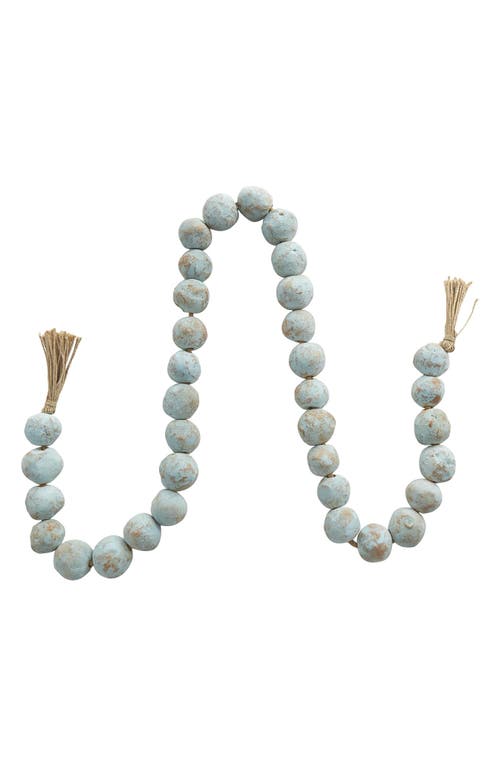 Willow Row Ceramic & Tassel Garland In Teal