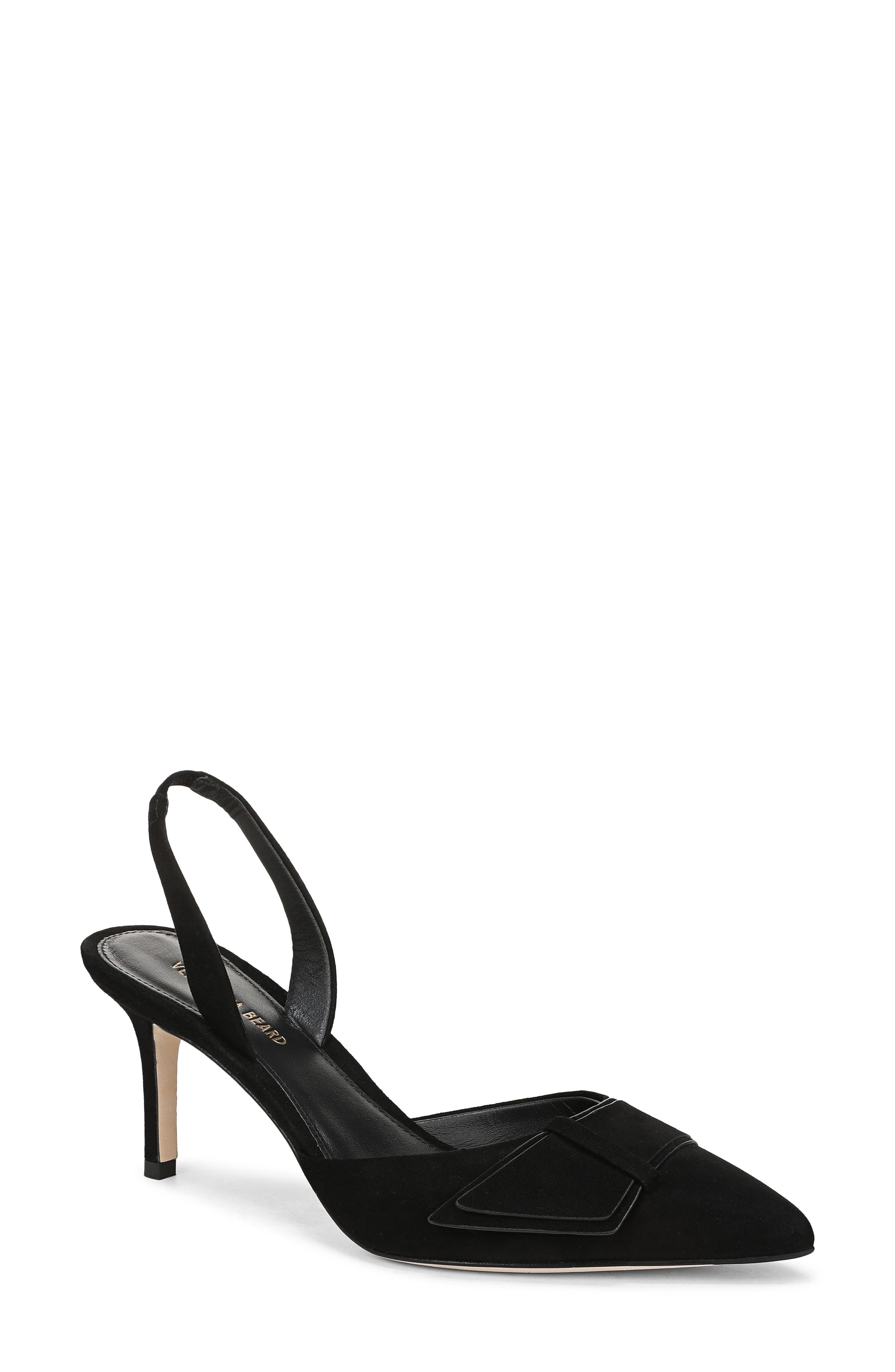 Lisbeth Slingback Pointed Toe Pump, Main, color, BLACK SUEDEDNU