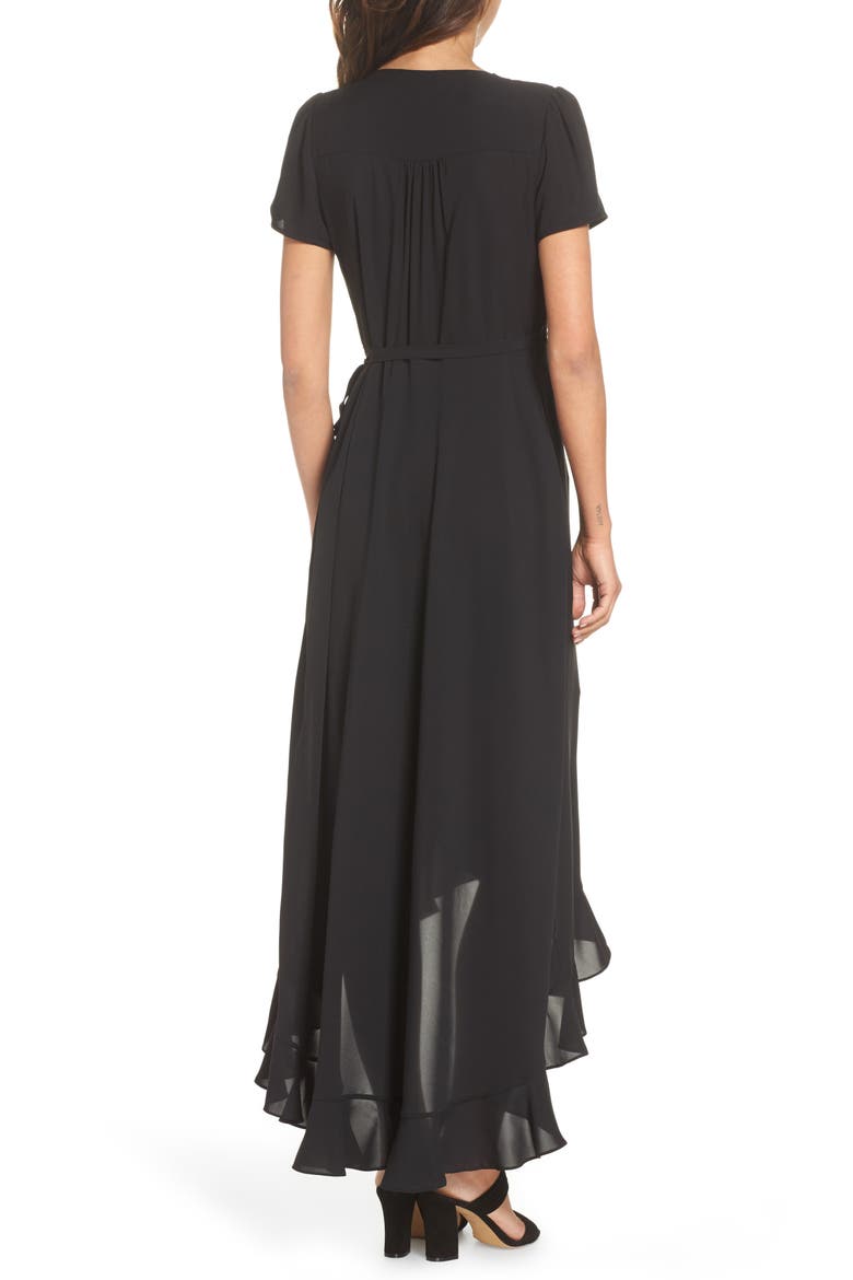 Madge Ruffle Wrap Maxi Dress (Nordstrom Exclusive), Alternate, color, BLACK