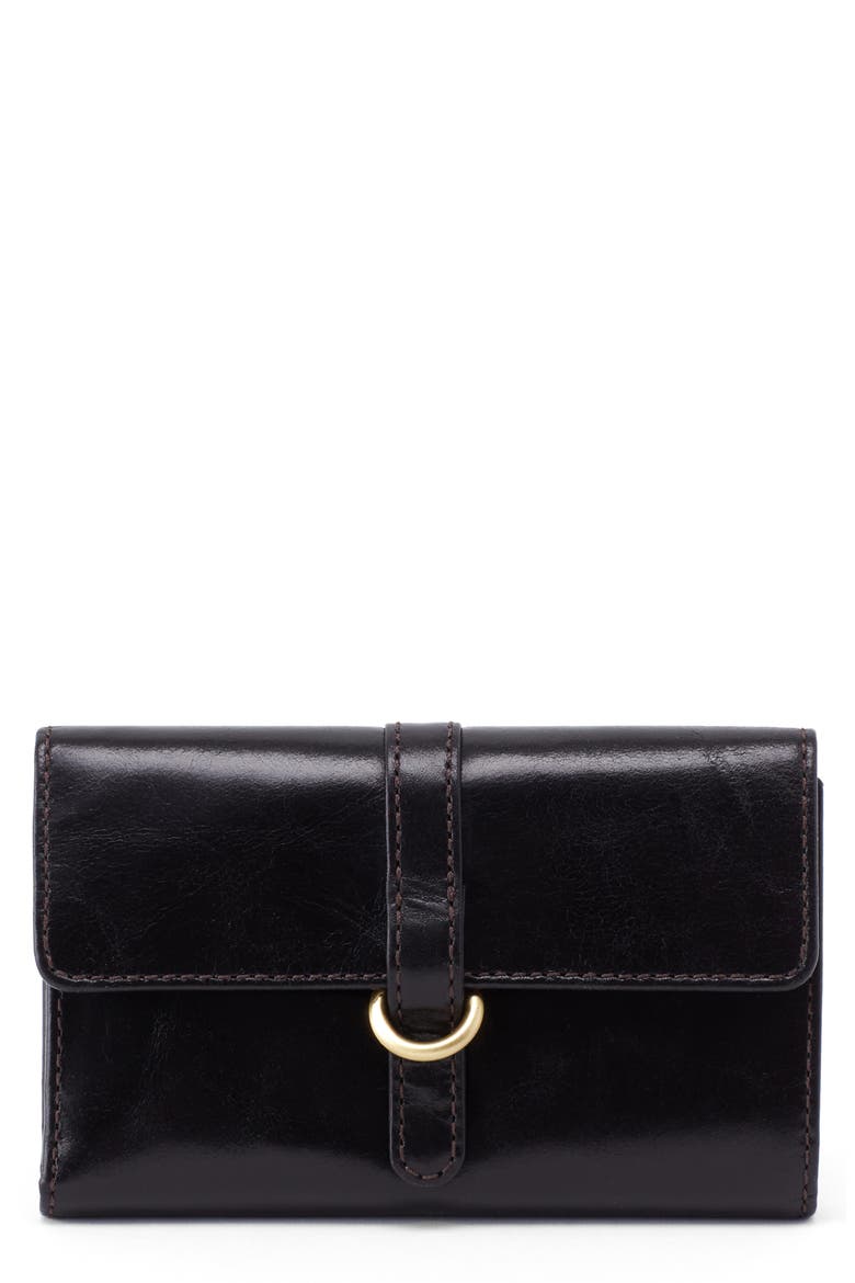 Vinn Leather Trifold Wallet, Main, color, BLACK