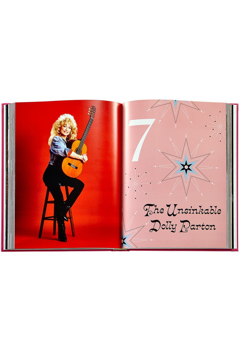 Dolly Parton Behind the Seams My Life in Rhinestones Leather Coffe Table book, Alternate, color, PINK