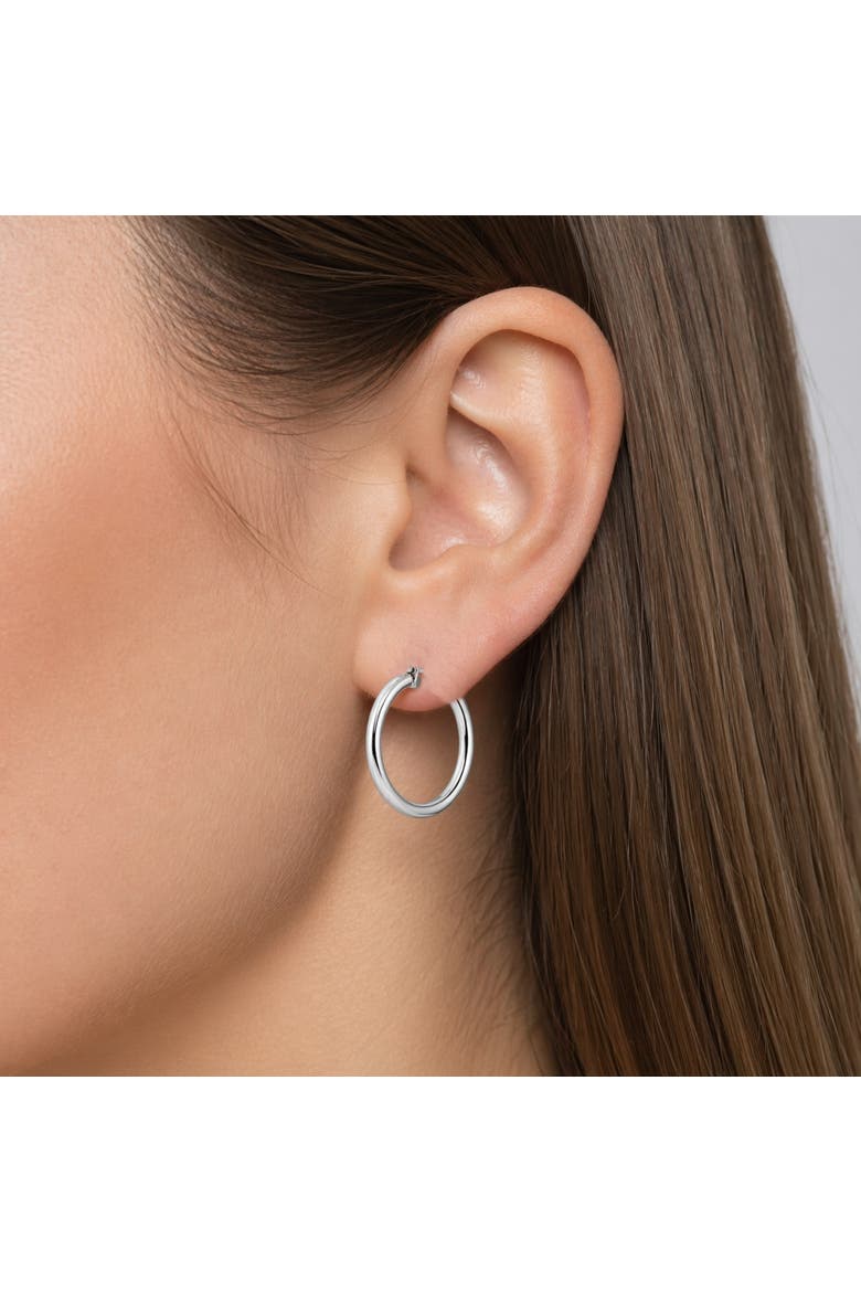Sterling Silver Classic Hoops, Alternate, color, Silver