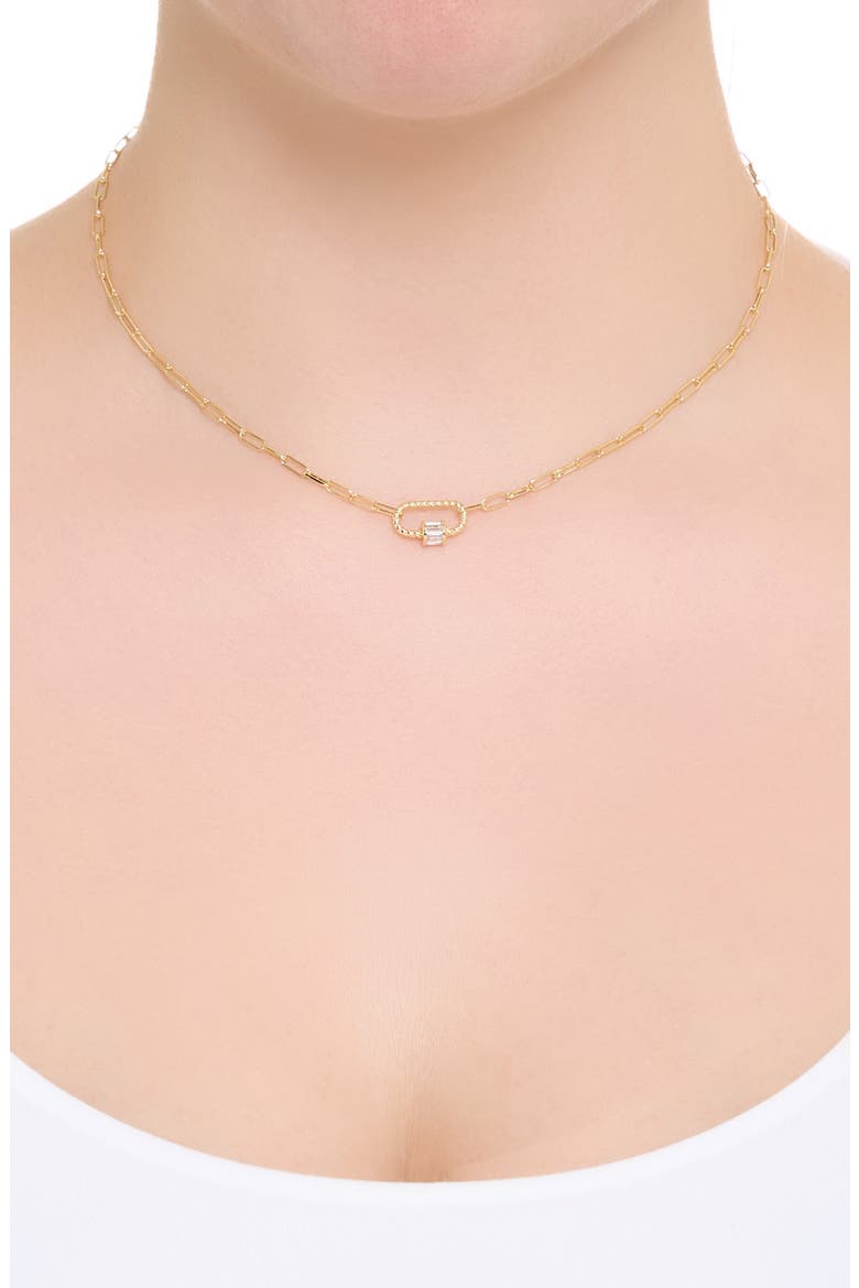 Baguette Rope Link Pendant Necklace, Alternate, color, GOLD