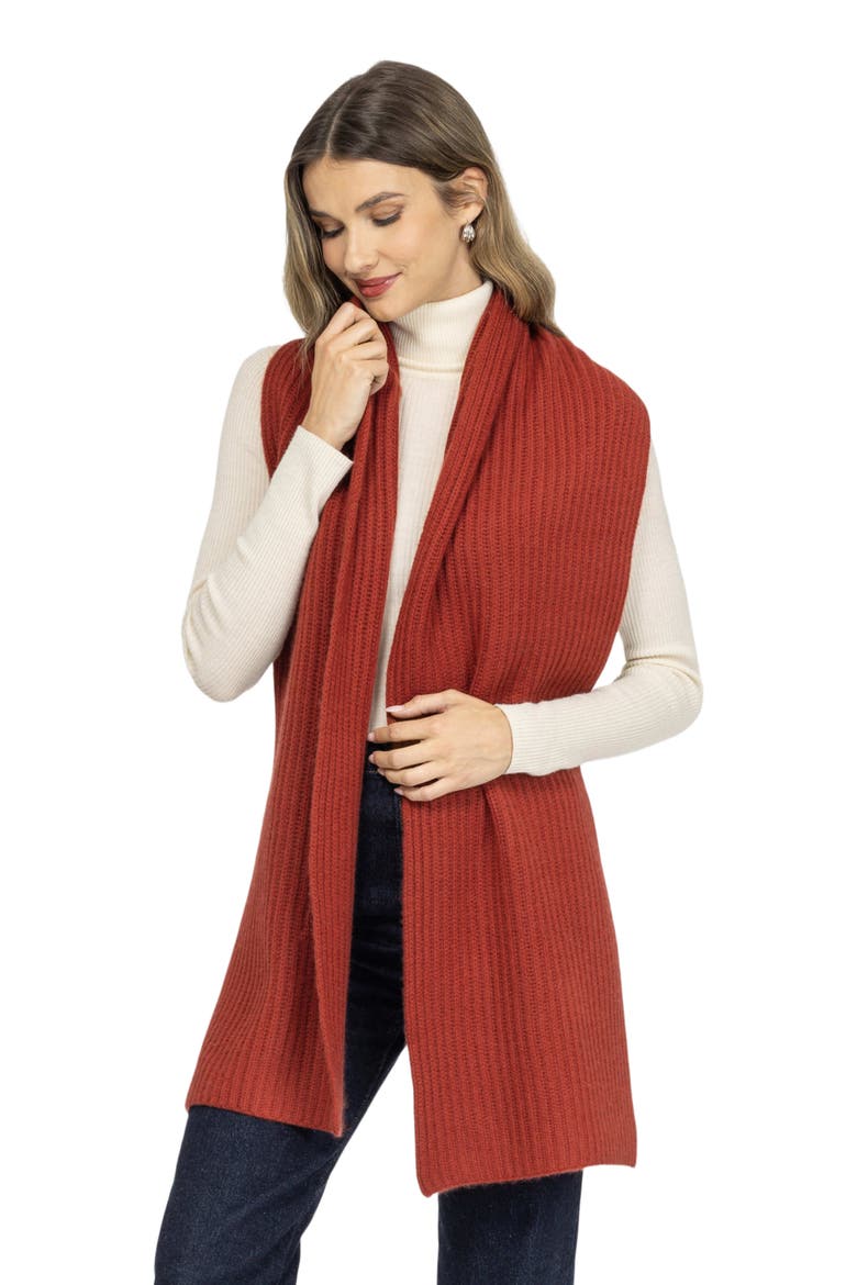 Cashmere Knit Scarf, Alternate, color, RED