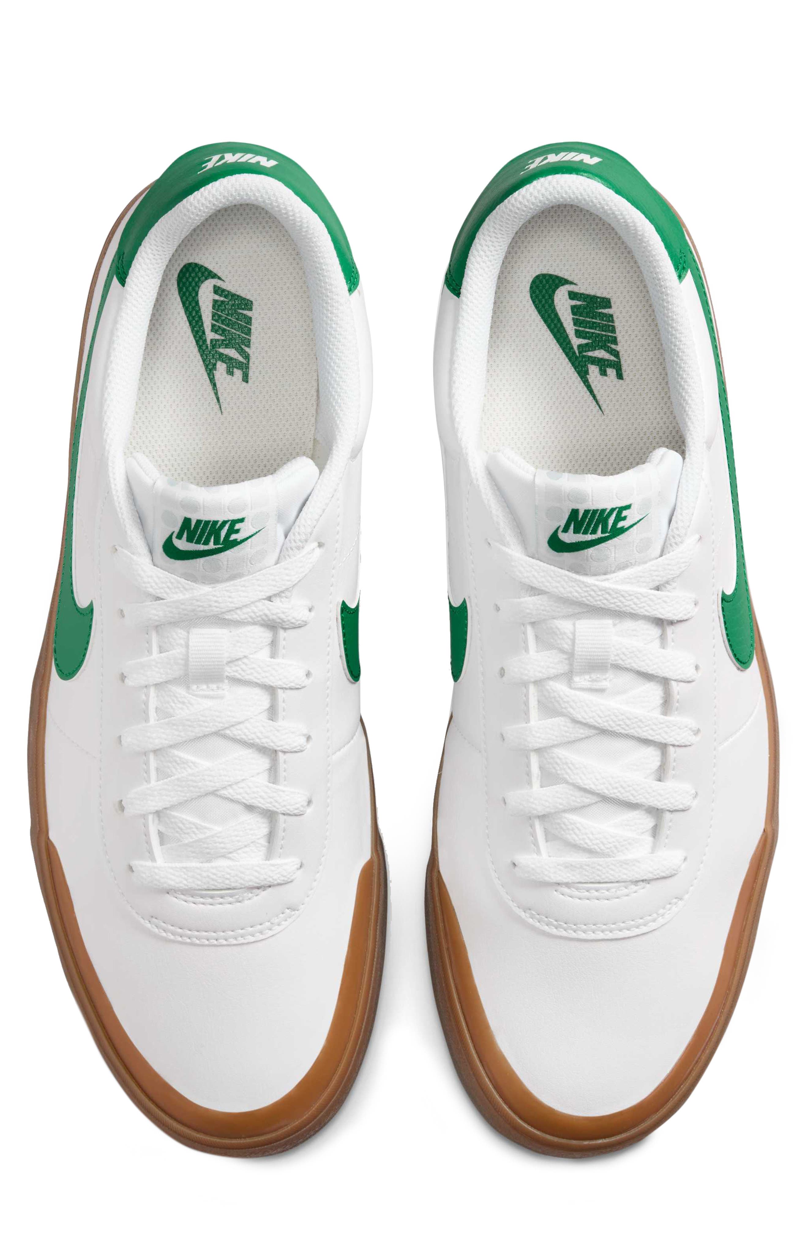Nike Court Shot Low Top Sneaker, Alternate, color, 109 White/Gum Medium Brown/Malachite