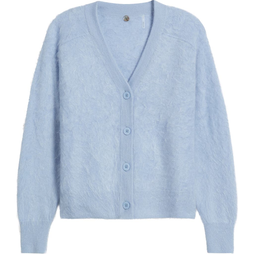 Margaret O'leary Brushed Cashmere Cardigan In Blue