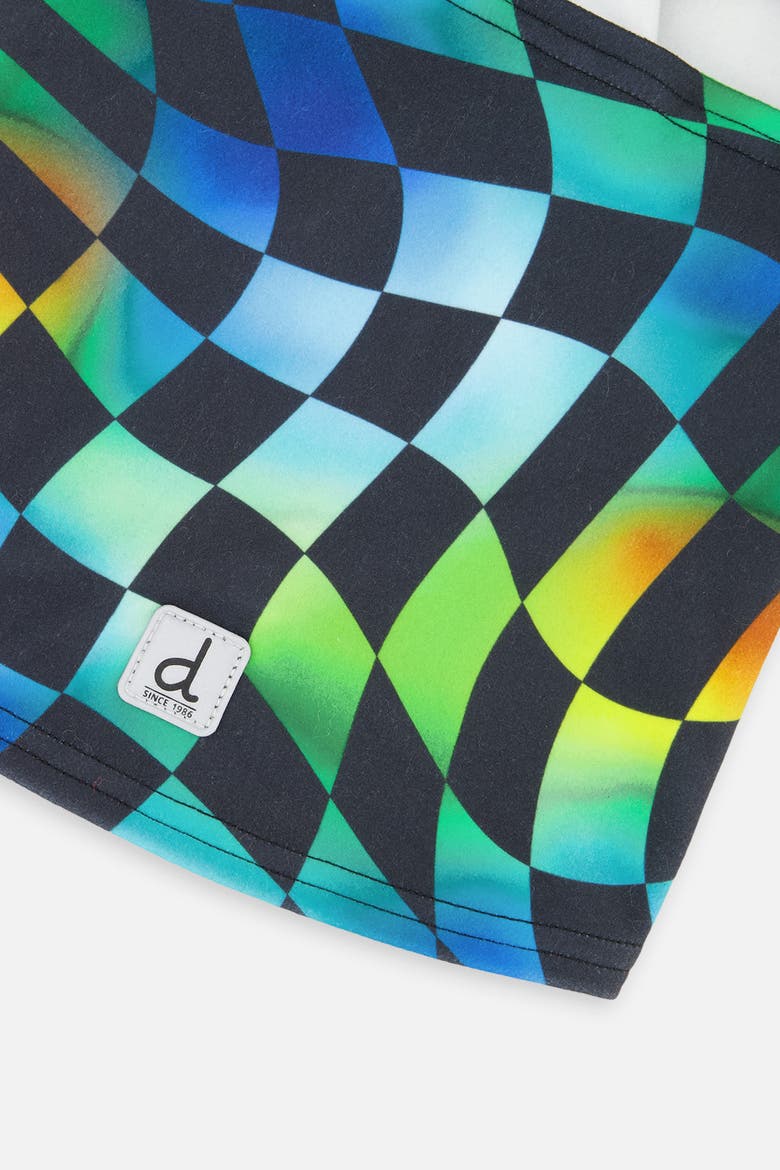 Checkered Brushed Jersey Reflective Stretch Balaclava, Alternate, color, Blue Checkered Print