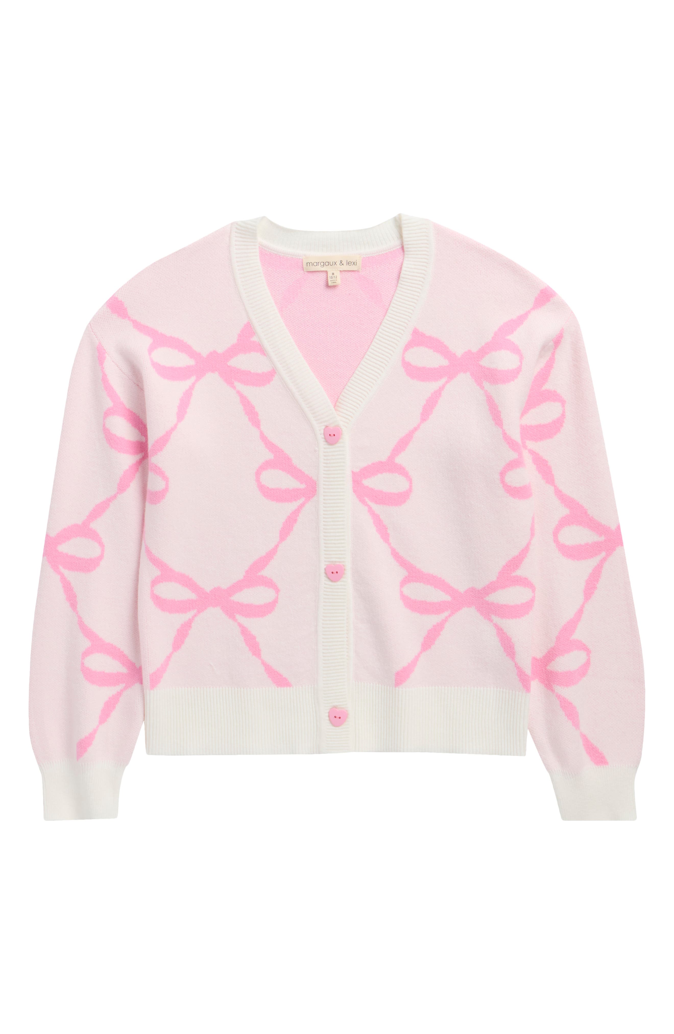 Kids' Bow Jacquard Cardigan