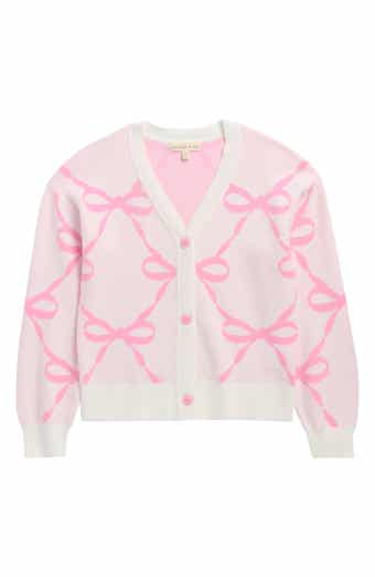 Kids' Bow Jacquard Cardigan