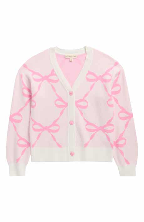 Kids' Bow Jacquard Cardigan