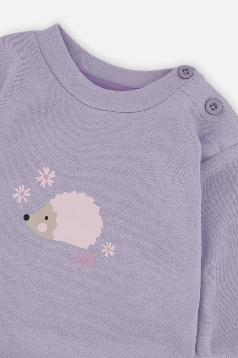 Organic Cotton Hedgehog Pants and Long Sleeve Top Set, Alternate, color, Violet
