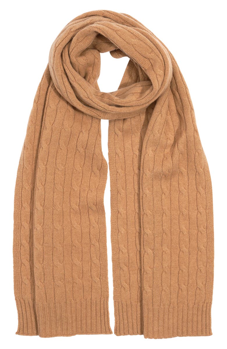 Polo Ralph Lauren Cable Stitch Cashmere Scarf, Main, color,