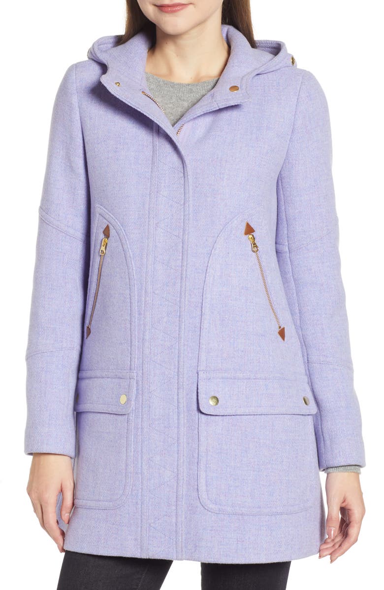 J.Crew Chateau Stadium Cloth Parka with Faux Fur Trim, Alternate, color, 