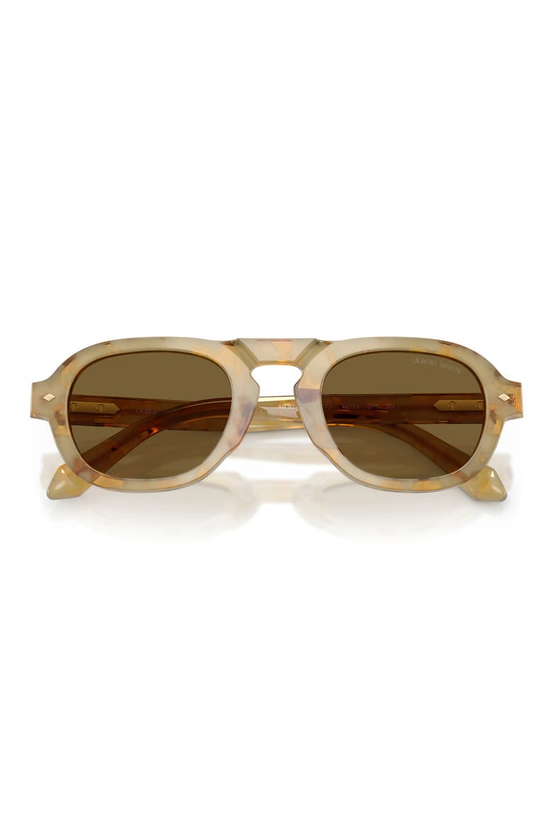 49mm Pillow Sunglasses, Alternate, color, YELLOW HAVANA / DARK BROWN