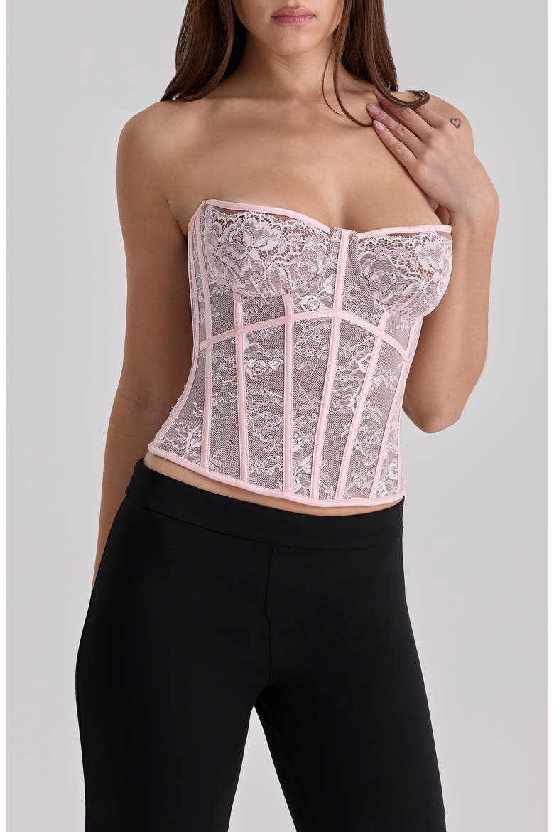 Ayana Lace Corset Top, Main, color, PINK