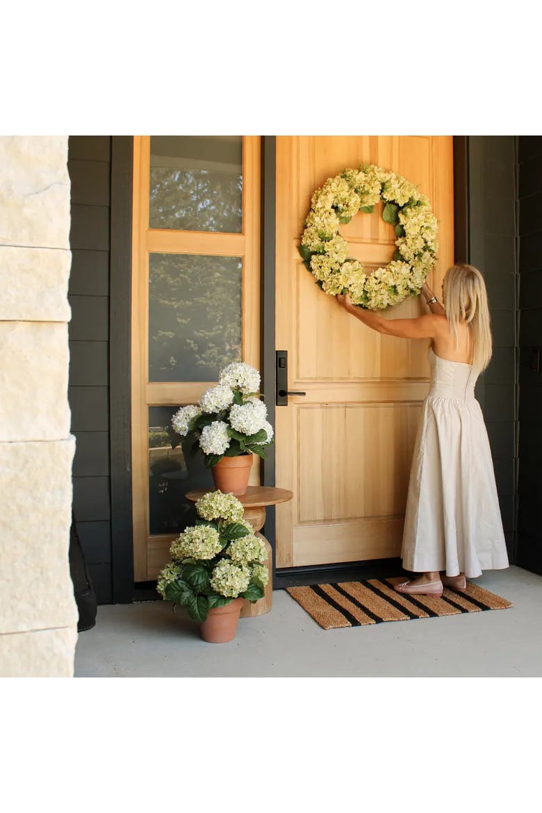 30" Light Green Hydrangea Wreath, Alternate, color, Light Green