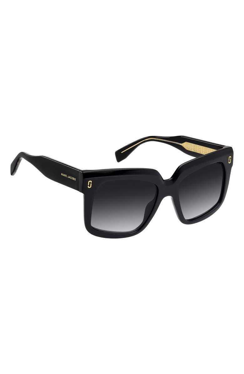 Marc Jacobs 53mm Square Sunglasses, Alternate, color, Black/ Dark Grey