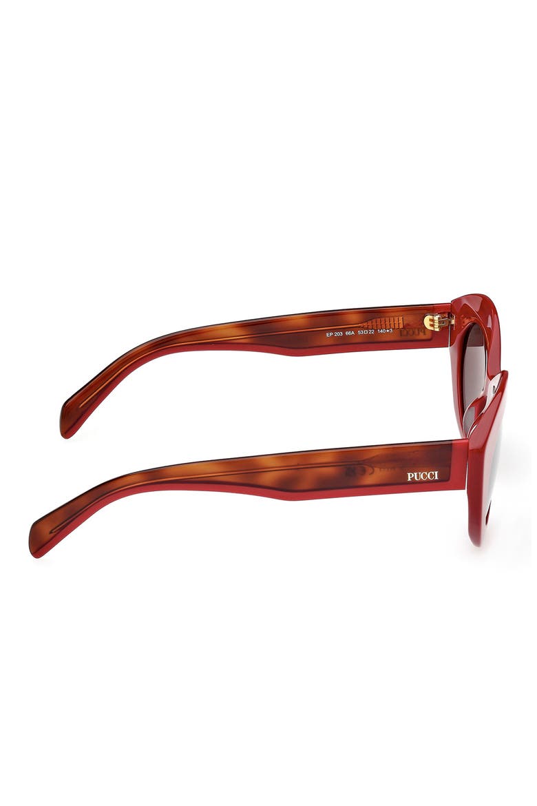 53mm Cat Eye Sunglasses, Alternate, color, SHINY RED / SMOKE