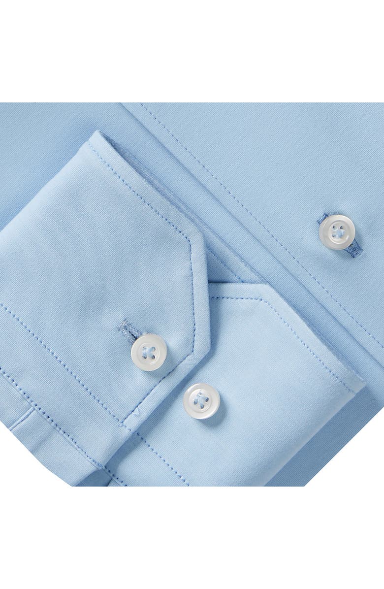 Emanuel Berg Modern Fit 4Flex Stretch Knit Button-Up Shirt, Alternate, color, Light Pastel Blue