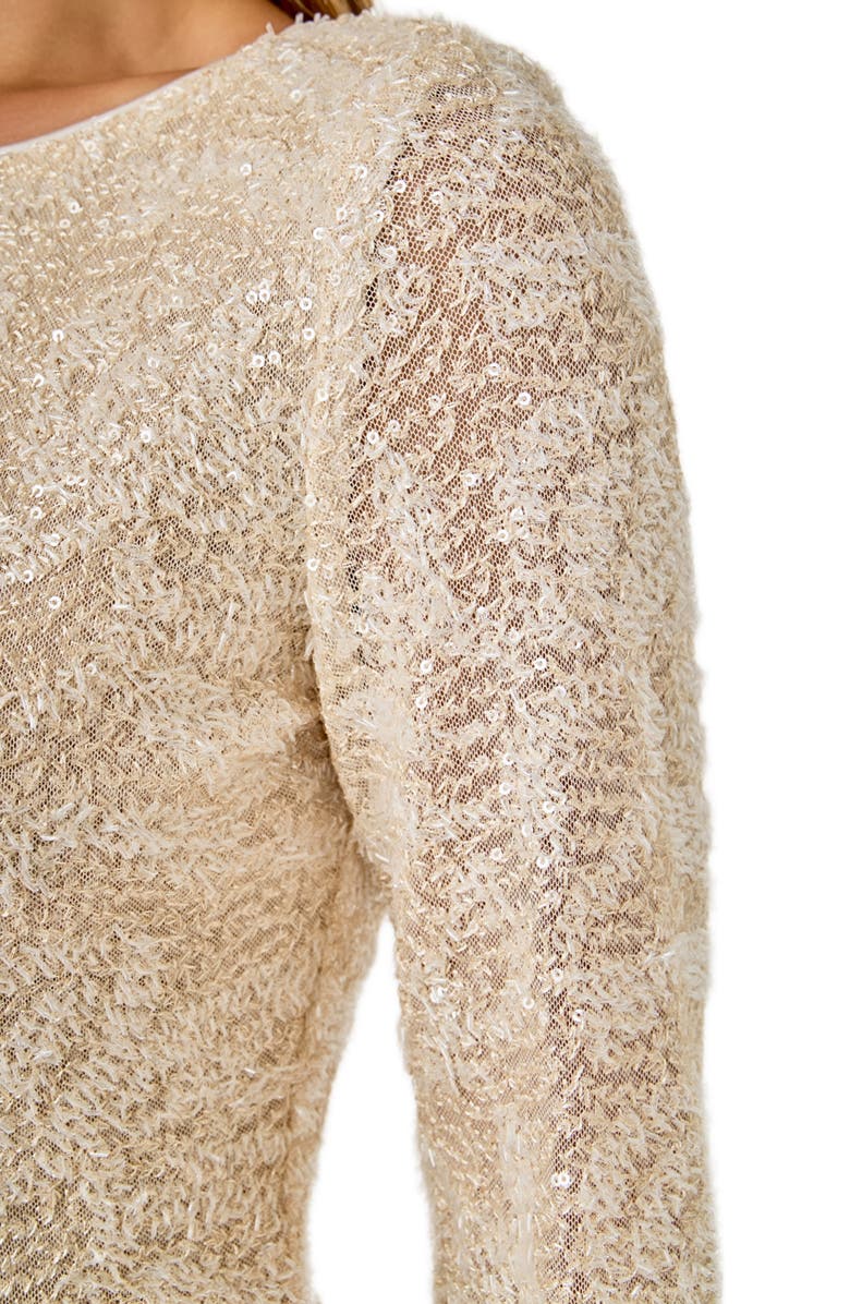 Endless Rose Sequin Scoop Neck Top, Alternate, color, Beige