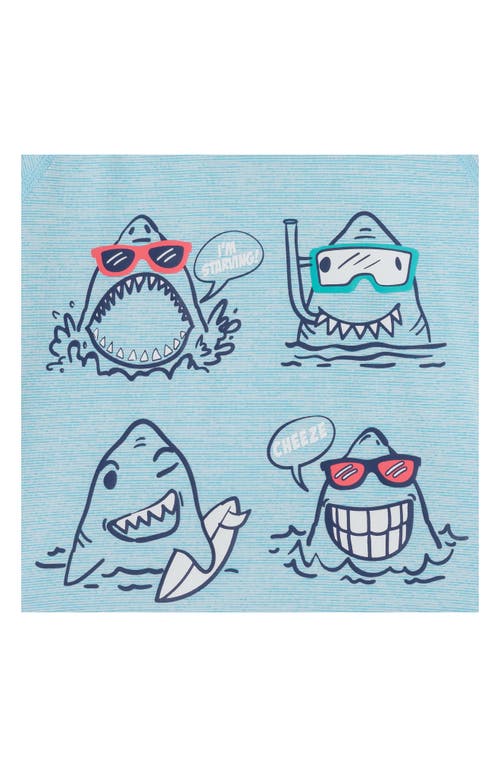 Andy & Evan Rashguard & Swim Shorts Set In Navy Shark