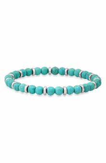 Turquoise Agate & Stainless Steel Bracelet