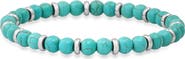 HMY JEWELRY Turquoise Agate & Stainless Steel Bracelet