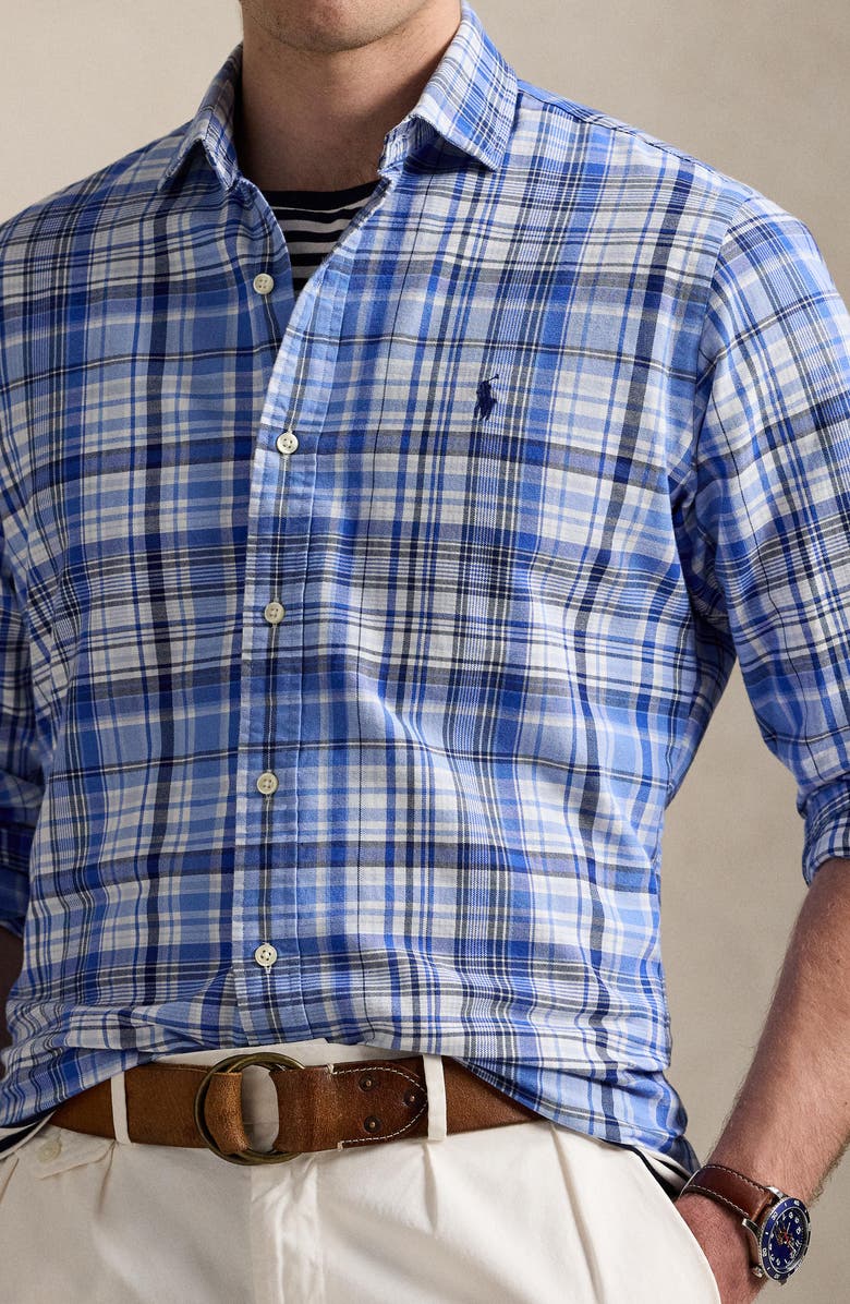 Polo Ralph Lauren Plaid Classic Fit Oxford Button-Up Shirt, Alternate, color, 6684A Blue Multi