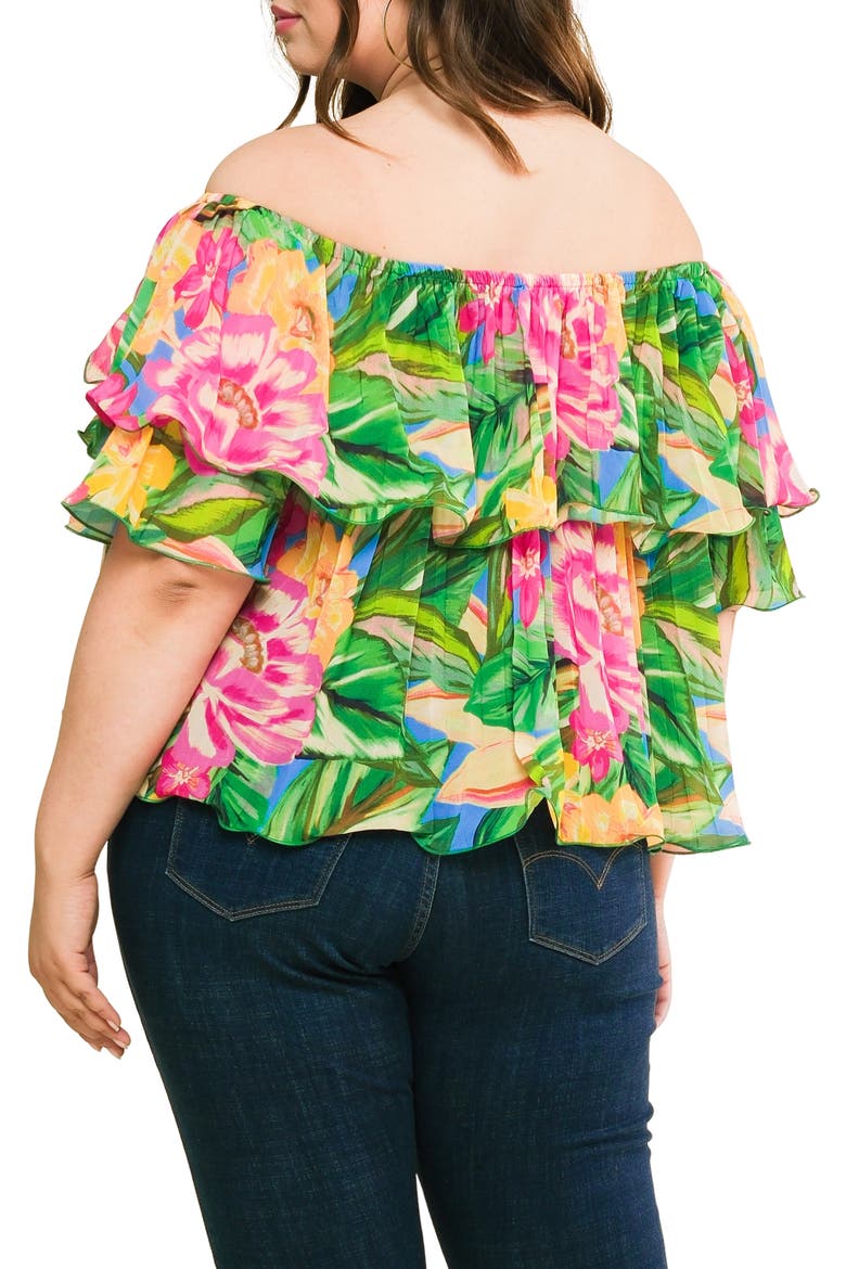 Off-the-Shoulder Top, Alternate, color, BLUE GREEN